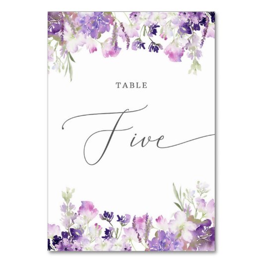 Table Lavande fleurie Cinq Numéro de tableau (Par défaut)