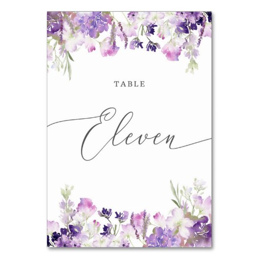 Table Lavande florale Onze Numéro de tableau (Par défaut)