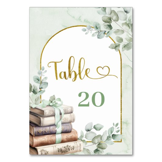 Table Livre d'histoires de verdure Numéro de Baby shower (Par défaut)