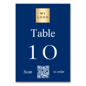 Table logo commercial bleu marine QR code numéro de tabl (Dos)