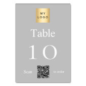 Table logo d'entreprise blanc argenté QR code numéro de (Dos)