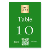 Table Logo d'entreprise blanc vert QR code numéro de tab (Dos)