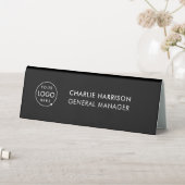 Table Logo d'entreprise | Plaque de bureau noire moderne (En SItu (Tableau))