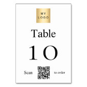 Table Logo noir blanc de l'entreprise QR code numéro de (Dos)