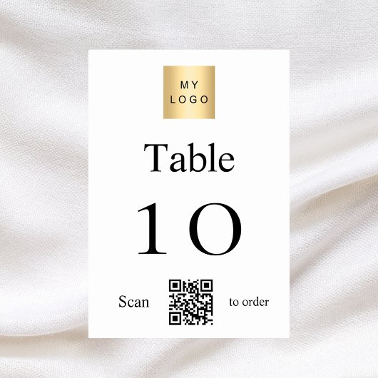 Table Logo noir blanc de l'entreprise QR code numéro de