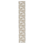 Table Long Couleur Ivoire Beige Fleurs Blanches Chemin de Tab (Devant)