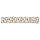 Table Long Couleur Ivoire Beige Fleurs Blanches Chemin de Tab (Horizontal)
