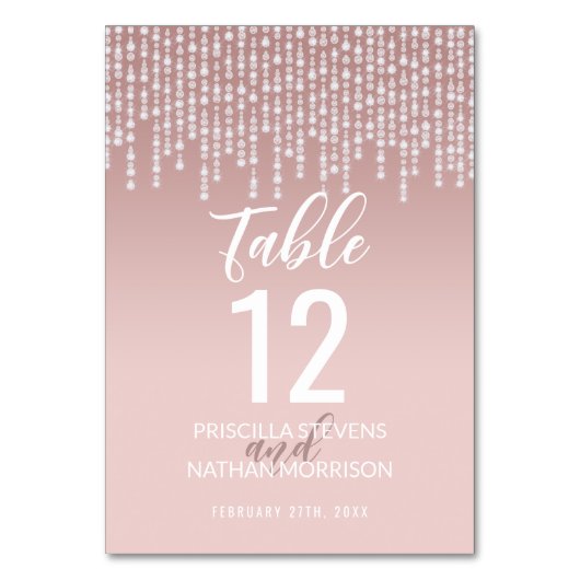 Table Lumières de diamant à pendage rose vif Numéro de t (Par défaut)