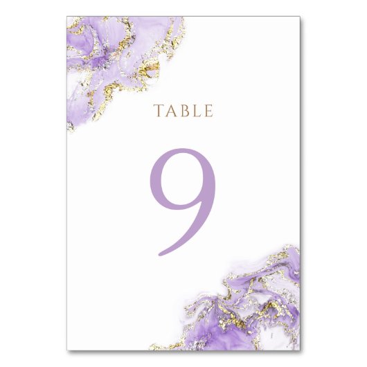 Table marbre doré lavande Numéro de tableau 9 (Par défaut)