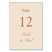 Table Mariage beige paille en terre cuite Numéro de tabl (Dos)