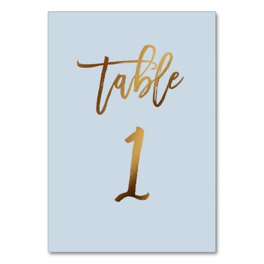 Table Mariage bleu poussiéreux en feuille d'or numéro de (Par défaut)