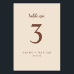 Table Mariage Boho Beige Numéro de tableau<br><div class="desc">Ce numéro de table mariage moderne est parfait pour un mariage boho. La carte s'imprime à l'avant et à l'arrière. Les articles sont imprimés exactement comme ils apparaissent sur votre écran lorsque vous ajoutez au panier. Personnalisez et ajoutez chaque numéro de table individuellement.</div>