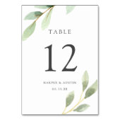 Table Mariage botanique du feuillage vert Numéro de tabl (Par défaut)