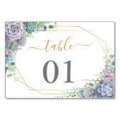 Table Mariage botanique Succulent Numéro de tableau (Dos)