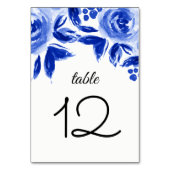 Table Mariage d'aquarelle bleu floral Numéro de tableau  (Dos)
