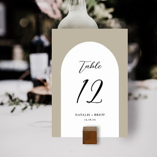 Table Mariage d'arche minimaliste élégant Numéro de ta