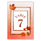 Table Mariage d'automne Pretty Automne Numéro de la tabl (Dos)