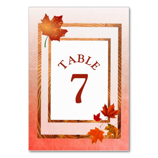 Table Mariage d'automne Pretty Automne Numéro de la tabl (Par défaut)