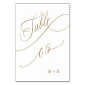 Table Mariage de calligraphie de luxe Or numéro 5, (Par défaut)