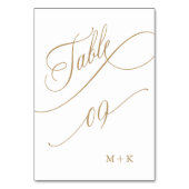 Table Mariage de calligraphie de luxe Or numéro 9, (Dos)