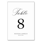 Table mariage de calligraphie noire simple numéro de tab (Dos)