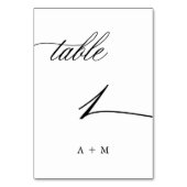 Table Mariage de calligraphie romantique numéro 1, (Dos)