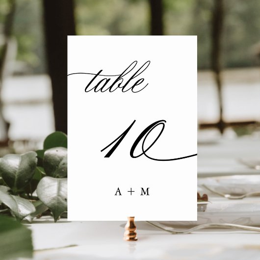 Table Mariage de calligraphie romantique numéro 10,