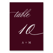 Table Mariage de calligraphie romantique numéro 10, Bour (Par défaut)