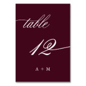 Table Mariage de calligraphie romantique numéro 12, Bour (Dos)