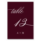 Table Mariage de calligraphie romantique numéro 13, Bour (Par défaut)