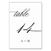 Table Mariage de calligraphie romantique numéro 14, (Par défaut)