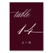 Table Mariage de calligraphie romantique numéro 14, Bour (Dos)