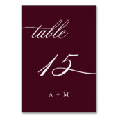 Table Mariage de calligraphie romantique numéro 15, Bour (Dos)