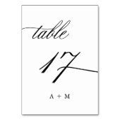 Table Mariage de calligraphie romantique numéro 17, (Dos)