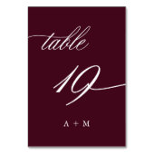 Table Mariage de calligraphie romantique numéro 19, Bour (Par défaut)