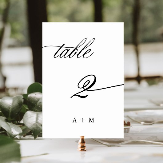 Table Mariage de calligraphie romantique numéro 2,