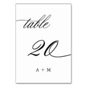 Table Mariage de calligraphie romantique numéro 20, (Par défaut)