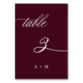 Table Mariage de calligraphie romantique numéro 3, Bourg (Dos)