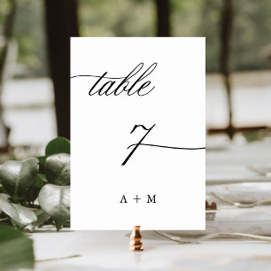 Table Mariage de calligraphie romantique numéro 7,