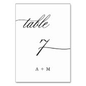 Table Mariage de calligraphie romantique numéro 7, (Dos)