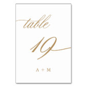 Table Mariage de calligraphie romantique or numéro 19, (Dos)