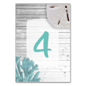 Table Mariage de corail Turquoise en bois blanc Numéro d (Dos)