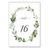 Table Mariage de couronne verte Eucalyptus Numéro de tab (Dos)