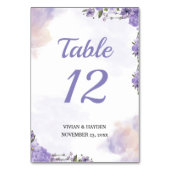 Table Mariage de fleurs mauve sucrée Numéro de tableau (Par défaut)