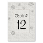 Table Mariage de flocons blancs d'hiver Numéro de tablea (Dos)