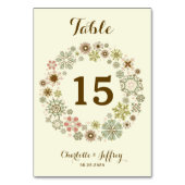 Table Mariage de flocons de neige Whimsical Numéro de ta (Dos)