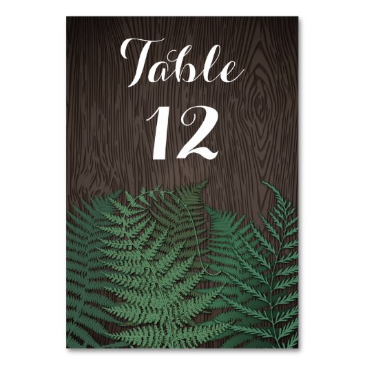 Table Mariage de fougères botaniques rustiques Numéro de (Par défaut)