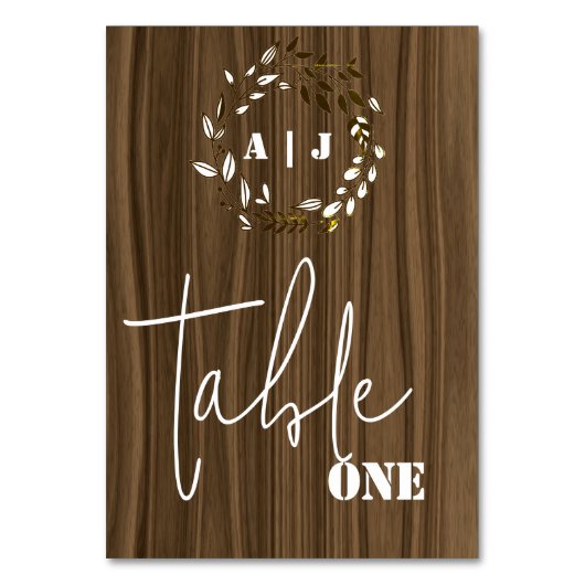 Table Mariage de germe de bois rustique Numéro de tablea (Par défaut)
