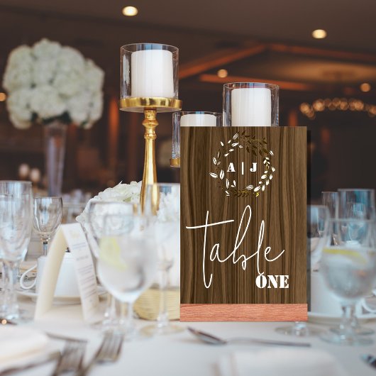 Table Mariage de germe de bois rustique Numéro de tablea