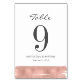 Table Mariage de la brosse d'or moderne Rose Numéro de l (Dos)